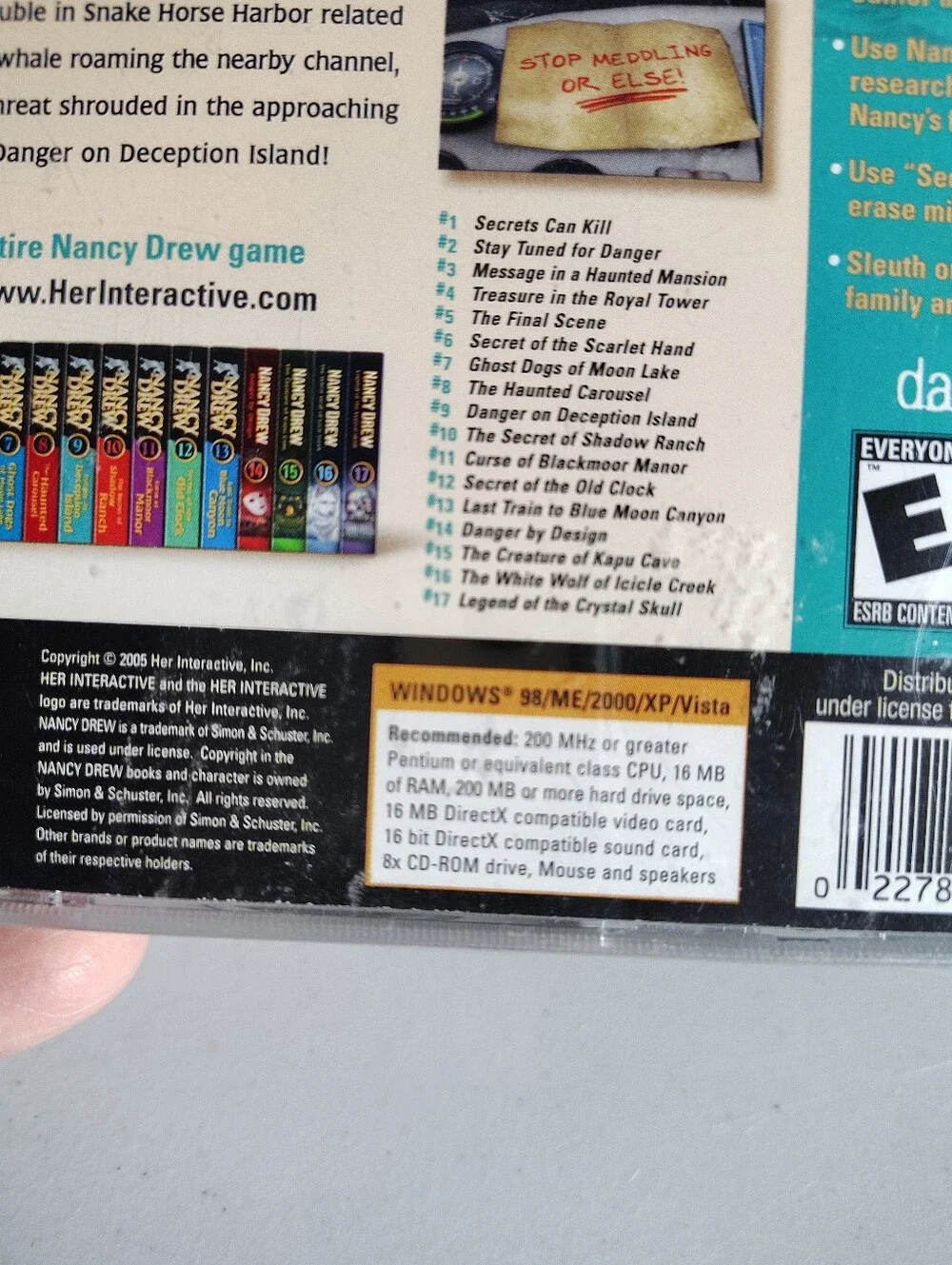NEW Sealed Nancy Drew Danger on Deception Island PC Game CD-ROM Rare #9
